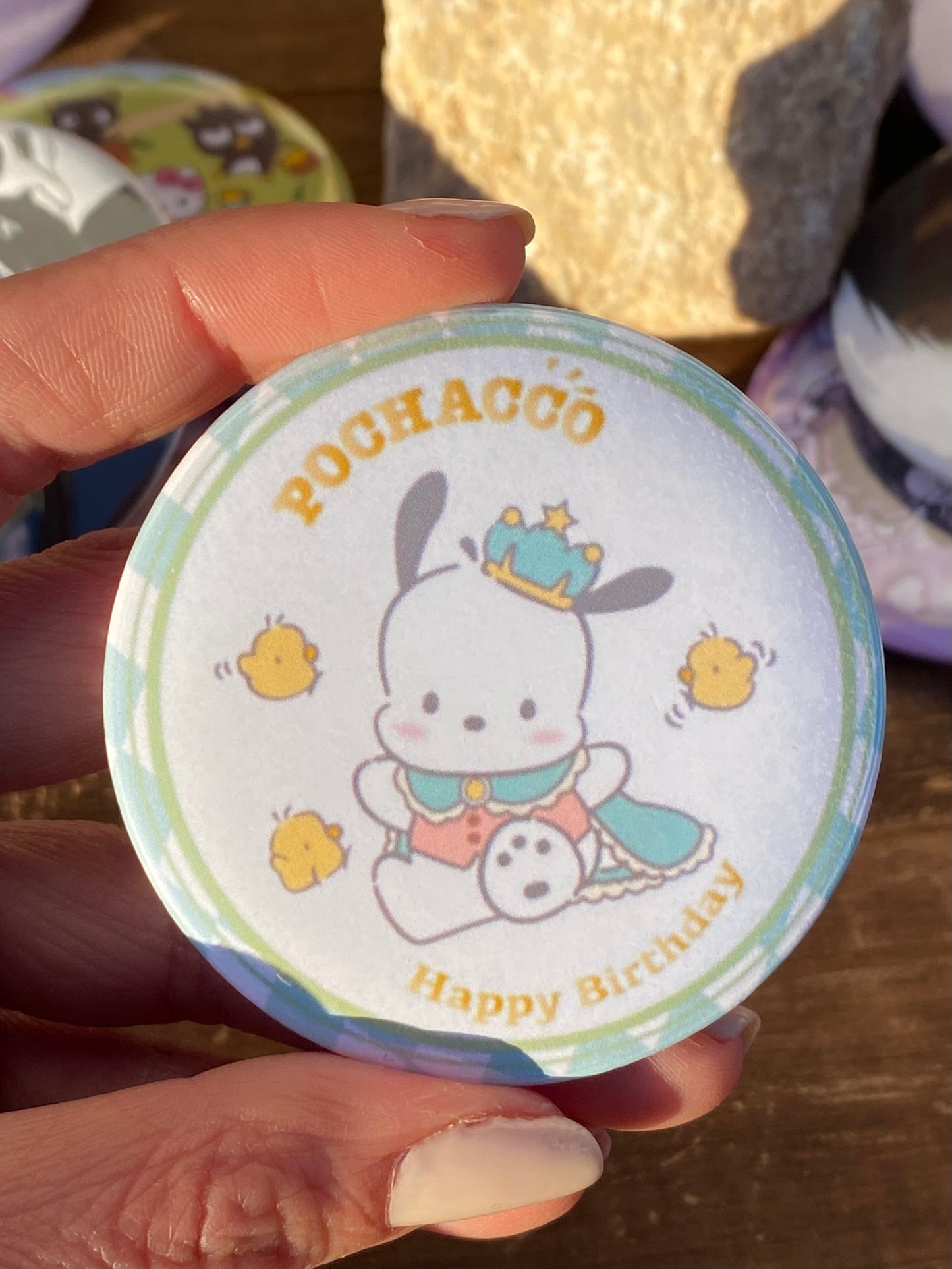 Pochacco sanrio button pin
