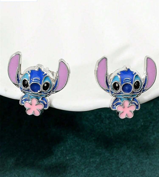 Stitch flower earrings