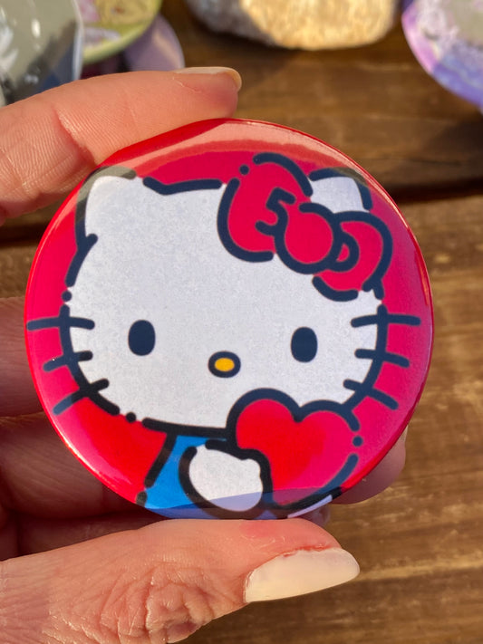 Hello kitty red sanrio button pin