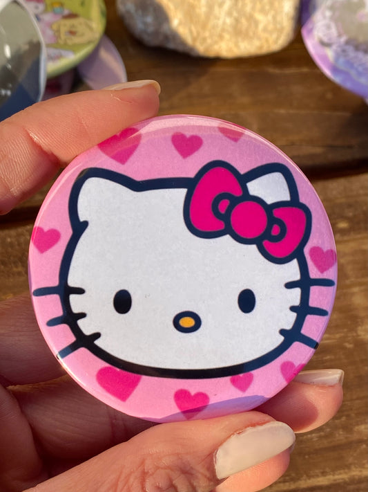 Hello Kitty pink sanrio heart button pin