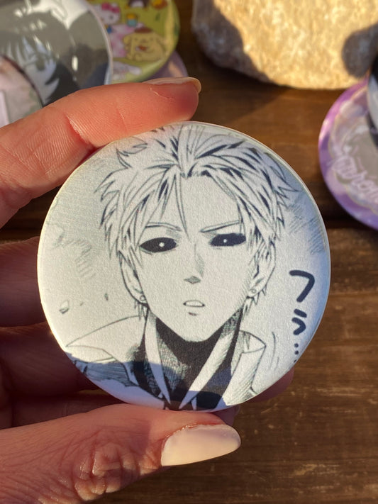 Genos anime button pin