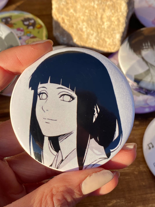 Hinata anime button pin