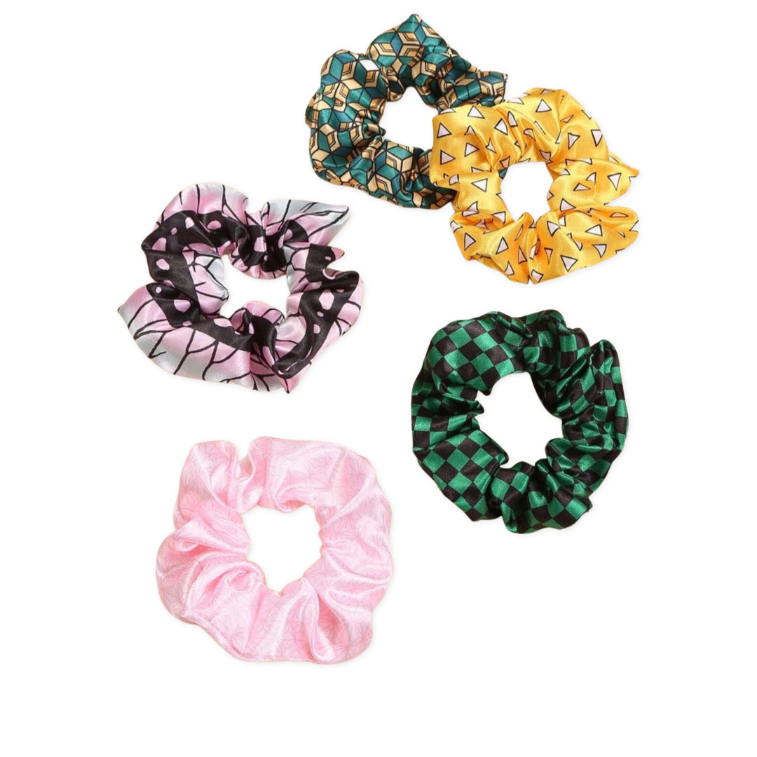Demon Slayer satin scrunchies 5PCS