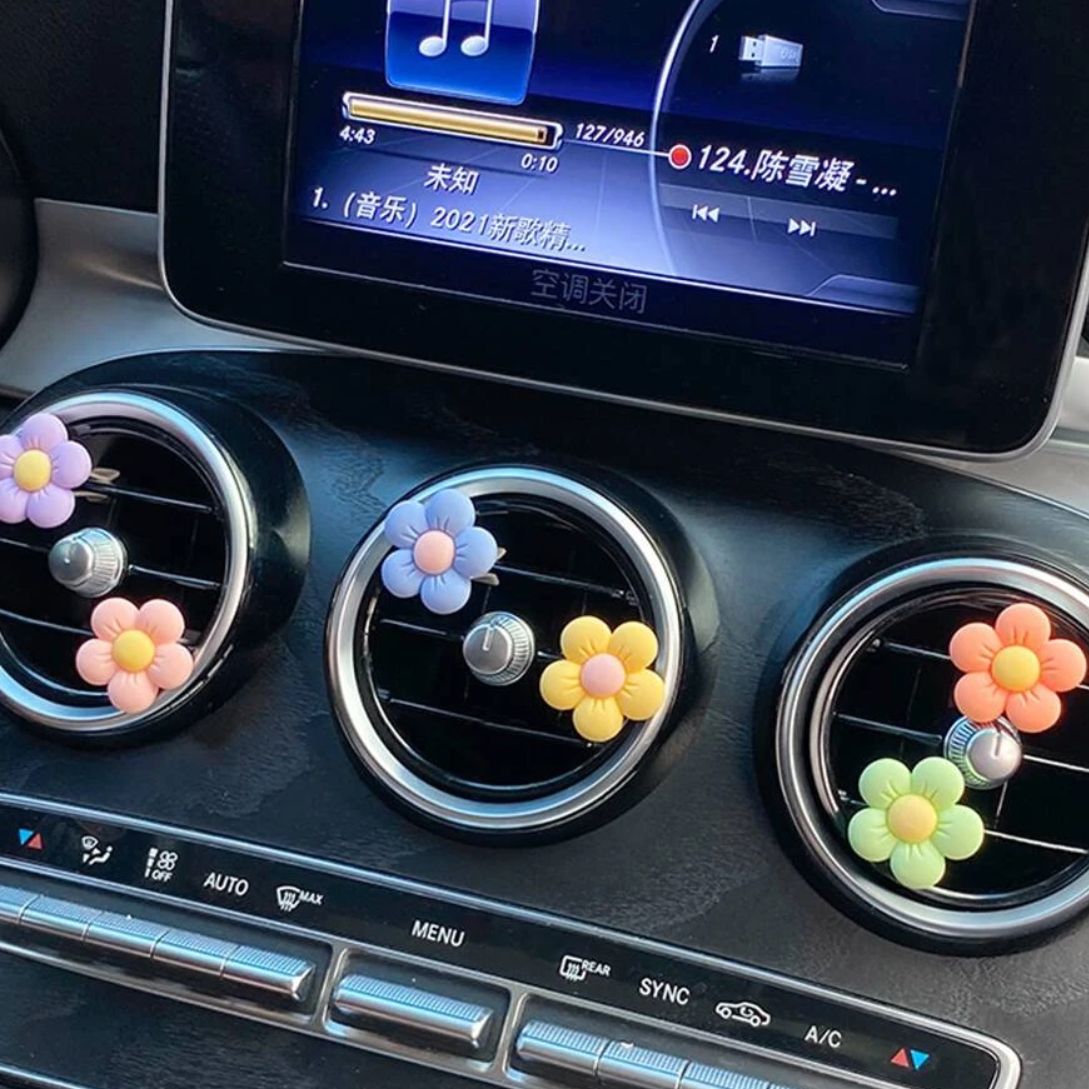 6PCS Multi Color Flower Car Air Vent Clips