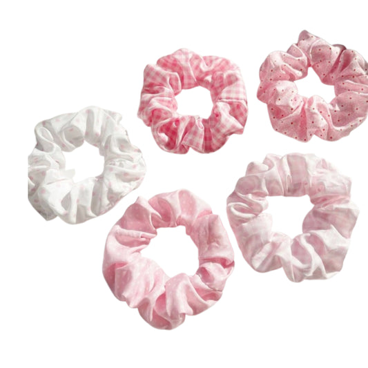 5pcs Pink scrunchies